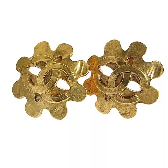 CHANEL CC LogoEarrings gold metal - Picture 1 of 8